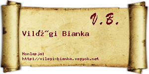 Világi Bianka névjegykártya