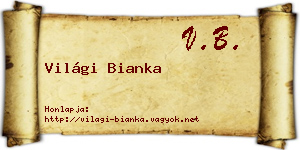 Világi Bianka névjegykártya
